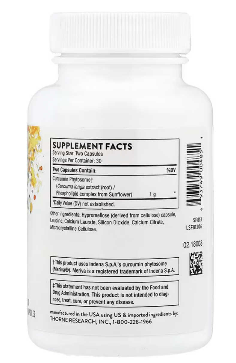 Thorne Curcumin Phytosome | Bioavailable Cellular & Joint Support